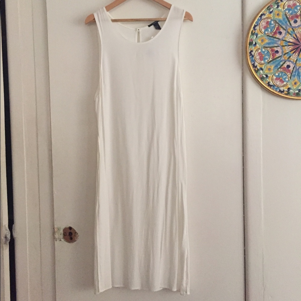 White sheer tunic side slits s